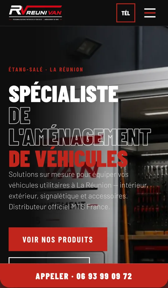 Page d'accueil du site Reuni Van